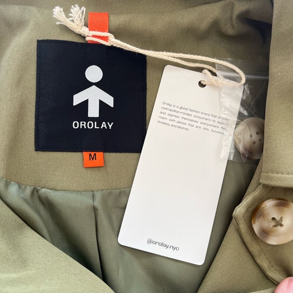 Orolay army olive green trench coat, Size M - New With Tags NWT - Picture 3 of 7